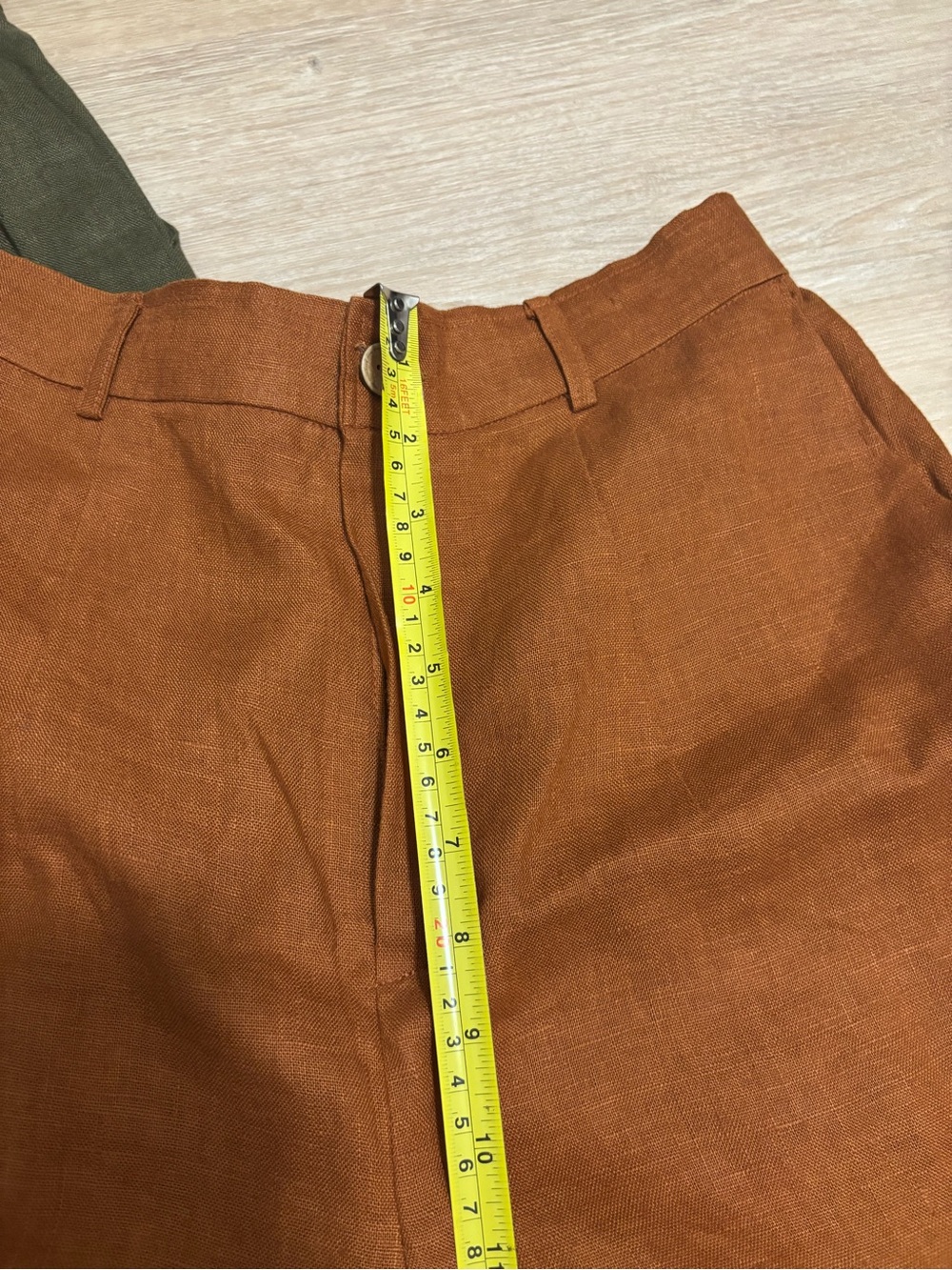 NWT 100% Linen Wide Leg Pants in Rust - Picture 9 of 10